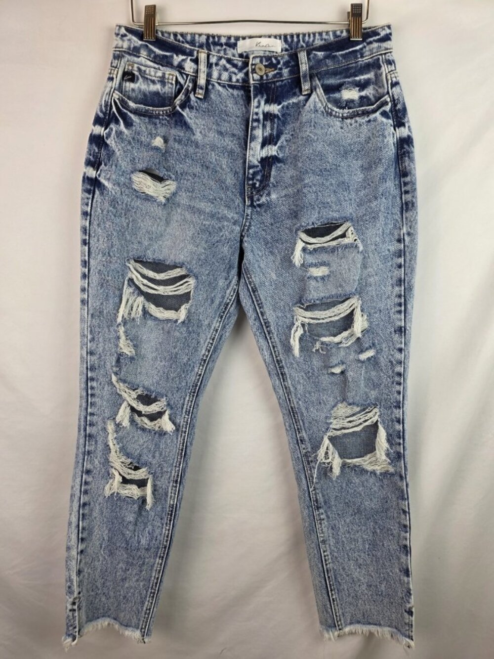 KanCan Jeans Women's Size 9/28 Acid Distressed Frayed Ankle Denim Pants